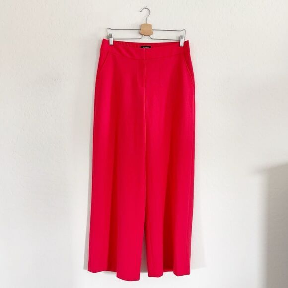 Tahari ASL Women's Wide-Leg Crepe Pants in Red Size 8 - Picture 2 of 11